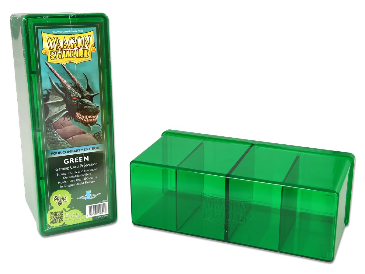 Dragon Shield Four Compartment Box – Green | L.A. Mood Comics and Games