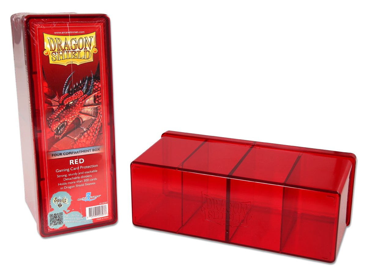 Dragon Shield Four Compartment Box – Red | L.A. Mood Comics and Games