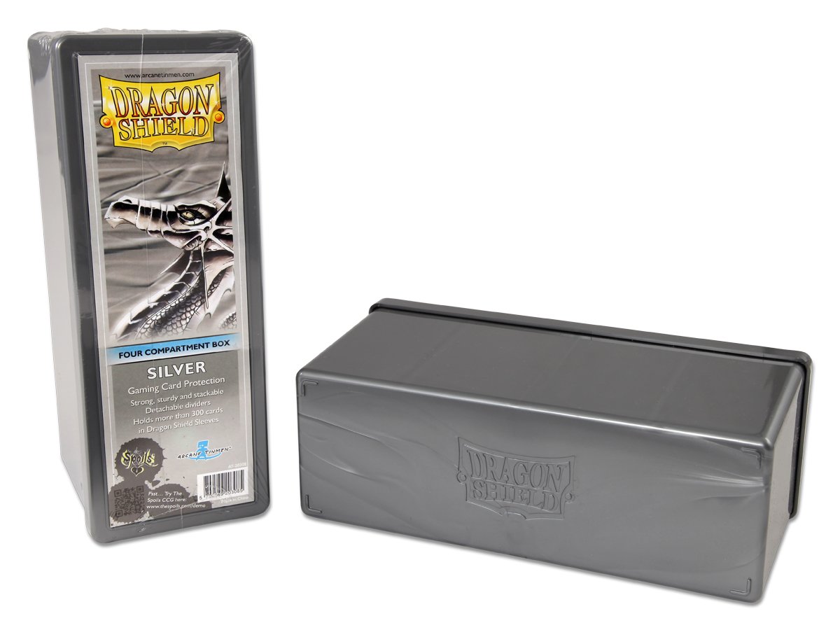 Dragon Shield Four Compartment Box – Silver | L.A. Mood Comics and Games