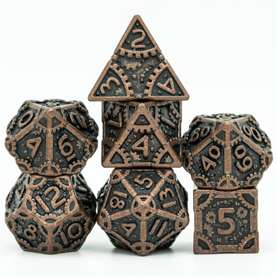 STEAMPUNK COPPER RPG METAL DICE SET | L.A. Mood Comics and Games