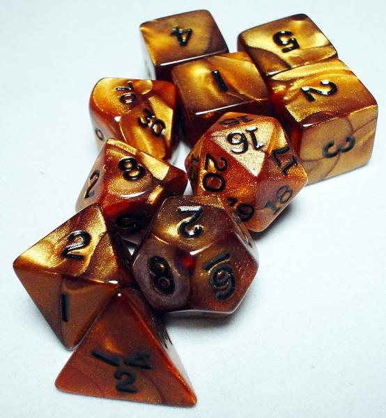 Olympic 10pc Tube Bronze Dice | L.A. Mood Comics and Games