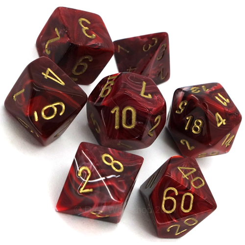 Chessex: Polyhedral Vortex™ Dice sets (7pc) | L.A. Mood Comics and Games