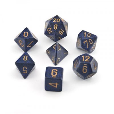 Chessex: Golden Cobalt 7pc Dice Set | L.A. Mood Comics and Games