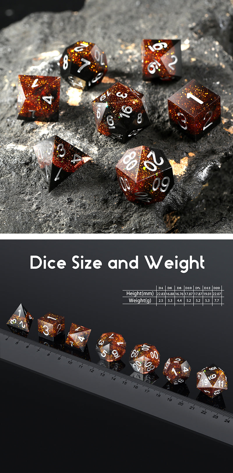 Sharp Edge Dice Set (7pcs) [Cola] | L.A. Mood Comics and Games