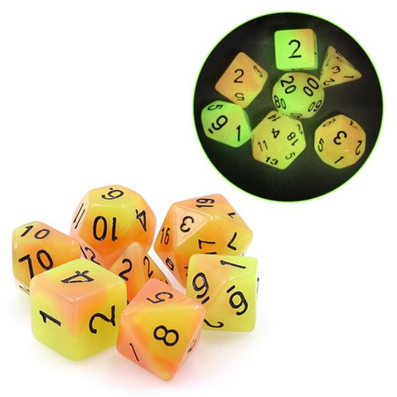 Glow in the Dark FireBall RPG Dice Set | L.A. Mood Comics and Games