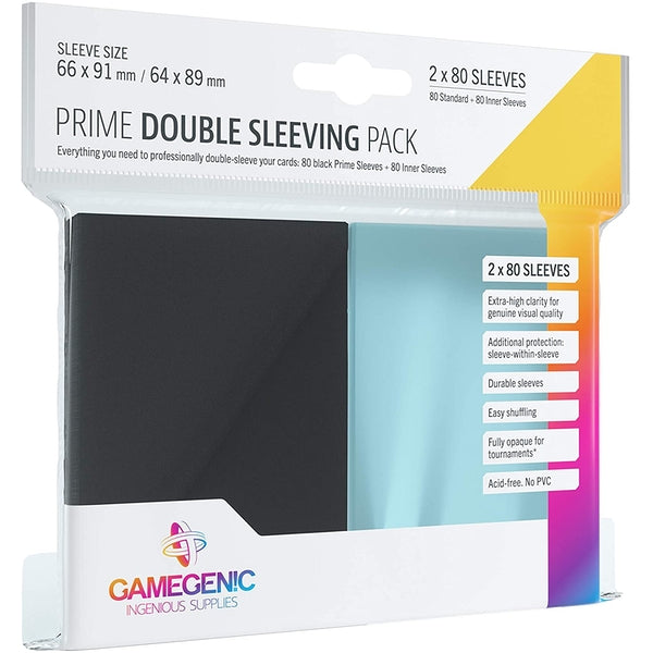 Sleeves: Gamegenic Mattle Double Sleeving Pack (2x80) Black / Clear | L.A. Mood Comics and Games