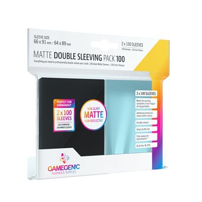 Gamegenic Matte Double Sleeving: Clear/Black (2x100) | L.A. Mood Comics and Games