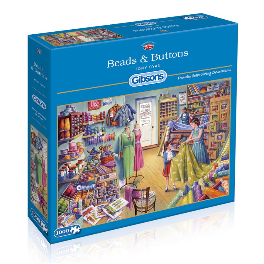 Puzzle 1000 Piece - Beads and Buttons | L.A. Mood Comics and Games