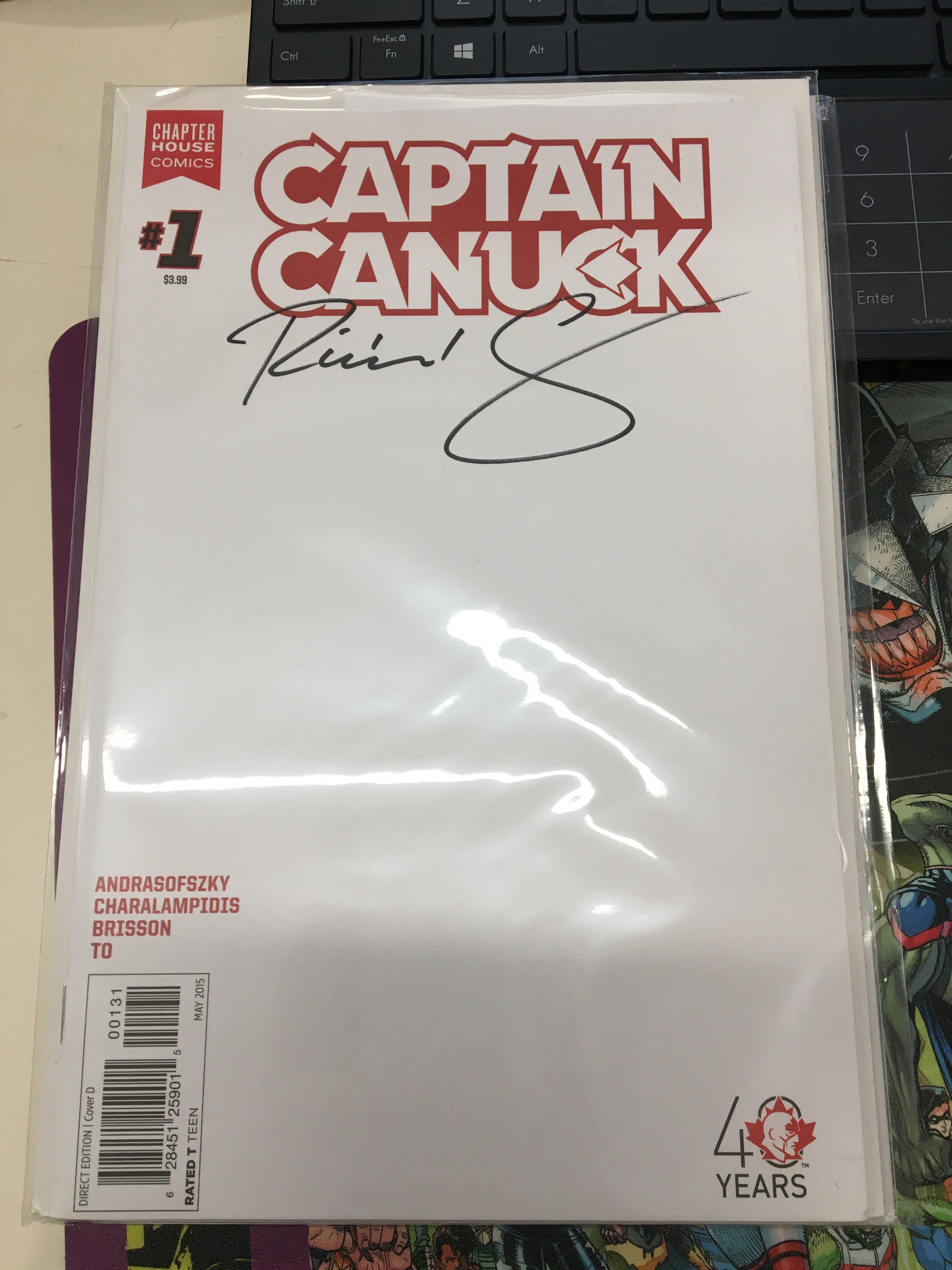 CAPTAIN CANUCK 2015 ONGOING #1 10 COPY BLANK SKETCH VAR Signed by Richard Comely | L.A. Mood Comics and Games