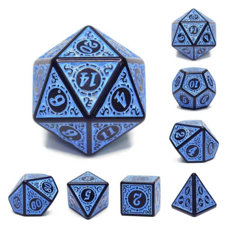 MAGIC FLAME - BLUE RPG DICE SET | L.A. Mood Comics and Games