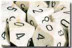 Chessex: D6 Marble™ Dice sets- 16mm | L.A. Mood Comics and Games
