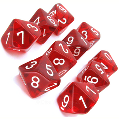 Chessex: Translucent D10 Dice Set | L.A. Mood Comics and Games