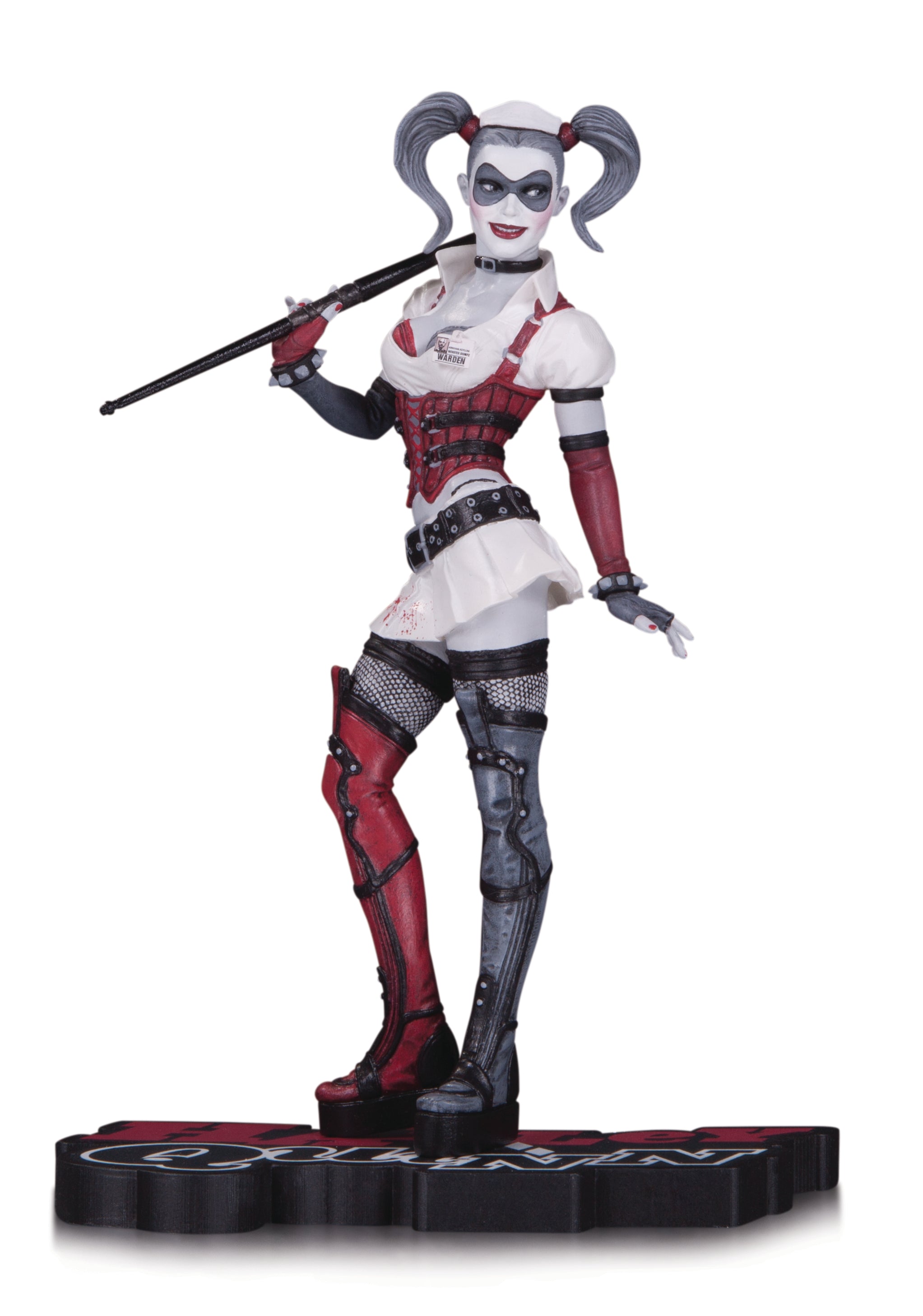 HARLEY QUINN RED WHITE & BLACK ARKHAM ASYLUM STATUE | L.A. Mood Comics and Games