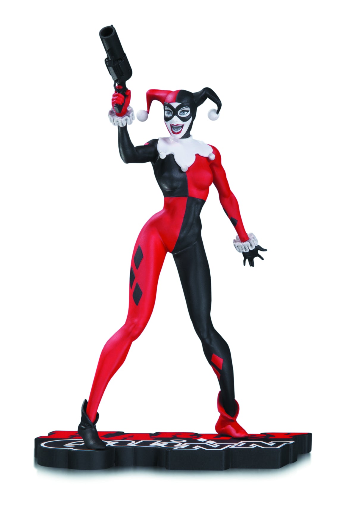 HARLEY QUINN RED WHITE & BLACK STATUE BY JIM LEE | L.A. Mood Comics and Games