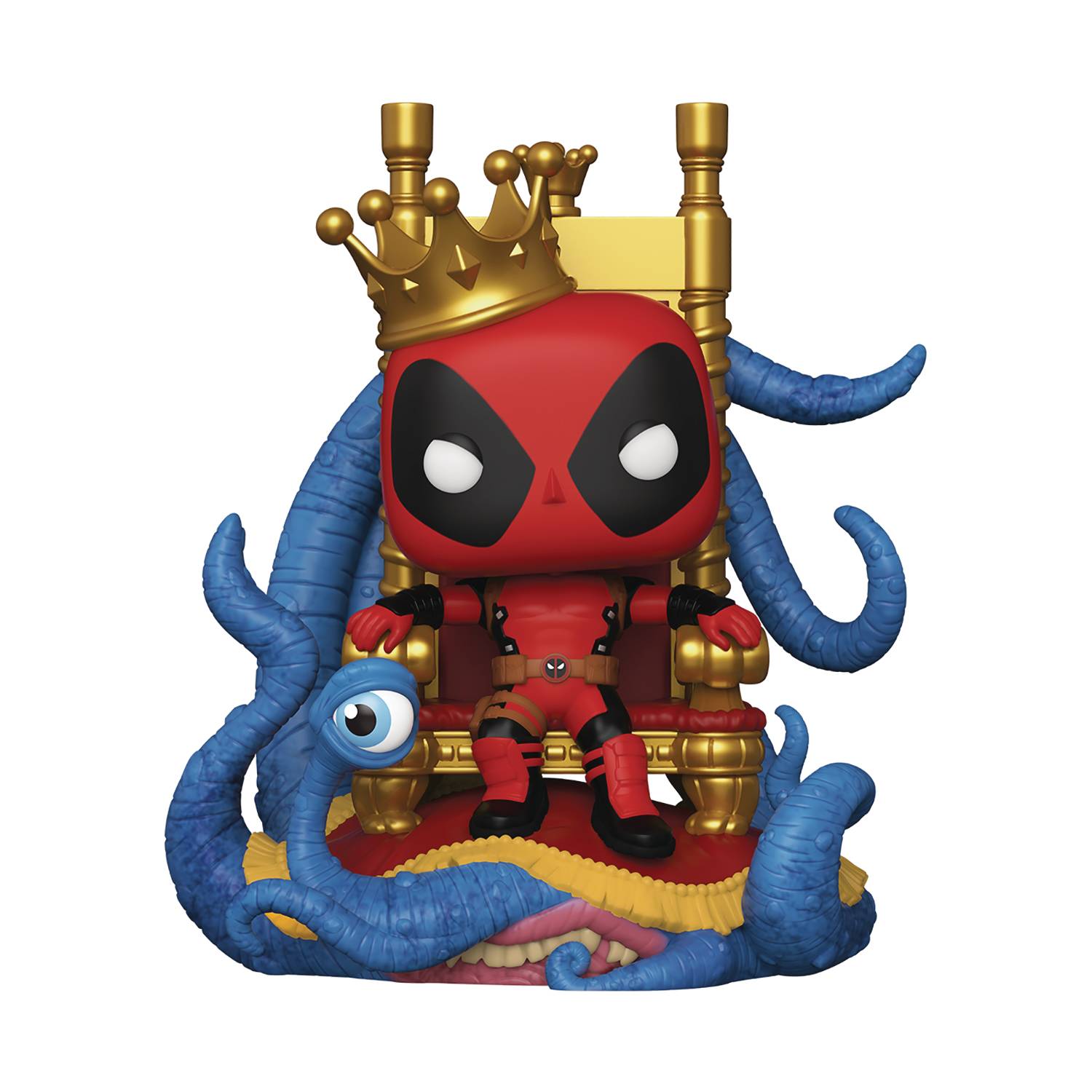 POP DELUXE MARVEL HEROES KING DEADPOOL ON THRONE PX VIN FIG | L.A. Mood Comics and Games