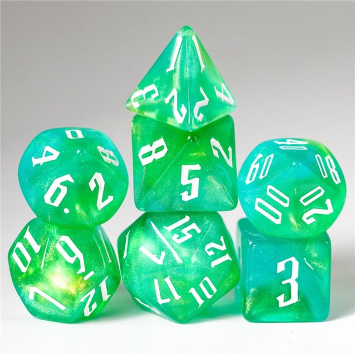 MAGICIAN'S GREEN & YELLOW RPG DICE SET | L.A. Mood Comics and Games