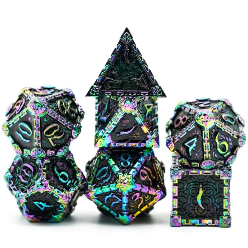Dagger of Venom : Black Rainbow RPG Metal Dice Set | L.A. Mood Comics and Games