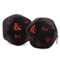 Jumbo D20 Plush Dice D&D (Black & Red) | L.A. Mood Comics and Games