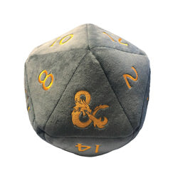 Jumbo D20 Plush Dice D&D Realmspace (Grey/Gold) | L.A. Mood Comics and Games