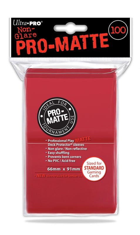100ct Pro-Matte Red Standard Deck Protectors | L.A. Mood Comics and Games