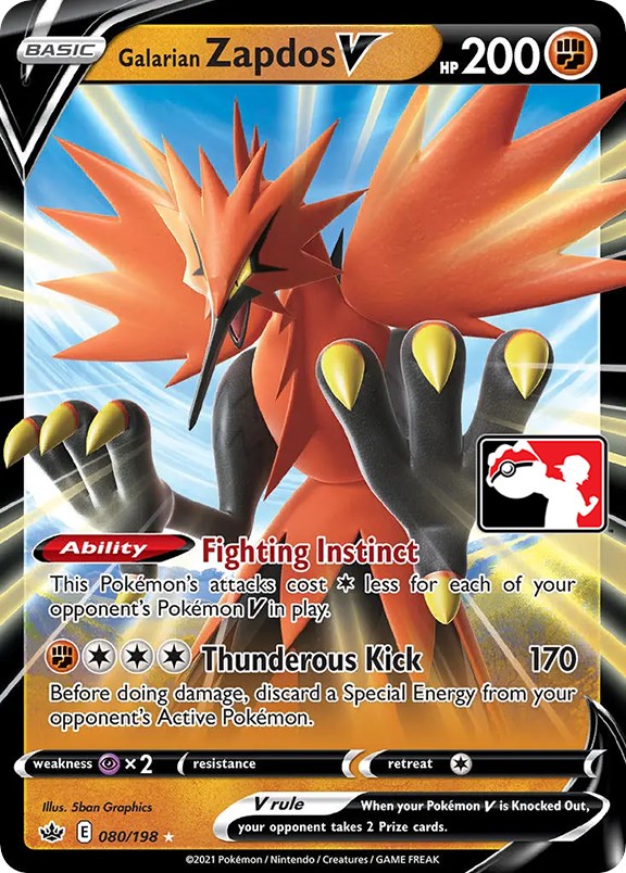 Galarian Zapdos V (080/198) [Prize Pack Series One] | L.A. Mood Comics and Games