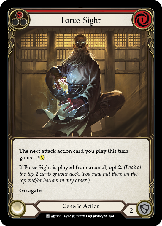 Force Sight (Red) [U-ARC206] (Arcane Rising Unlimited)  Unlimited Rainbow Foil | L.A. Mood Comics and Games