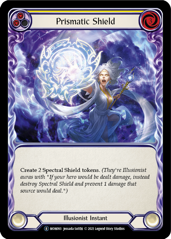 Prismatic Shield (Yellow) [U-MON093-RF] (Monarch Unlimited)  Unlimited Rainbow Foil | L.A. Mood Comics and Games