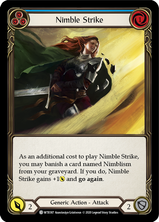 Nimble Strike (Blue) [U-WTR187] (Welcome to Rathe Unlimited)  Unlimited Rainbow Foil | L.A. Mood Comics and Games