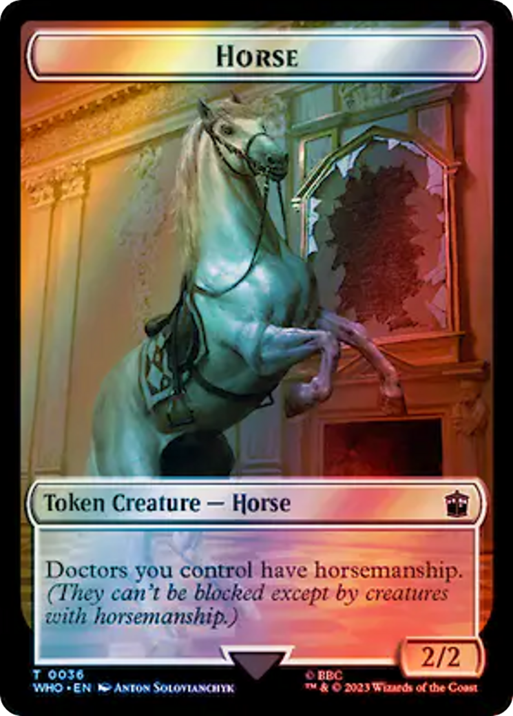 Horse // Clue (0053) Double-Sided Token (Surge Foil) [Doctor Who Tokens] | L.A. Mood Comics and Games