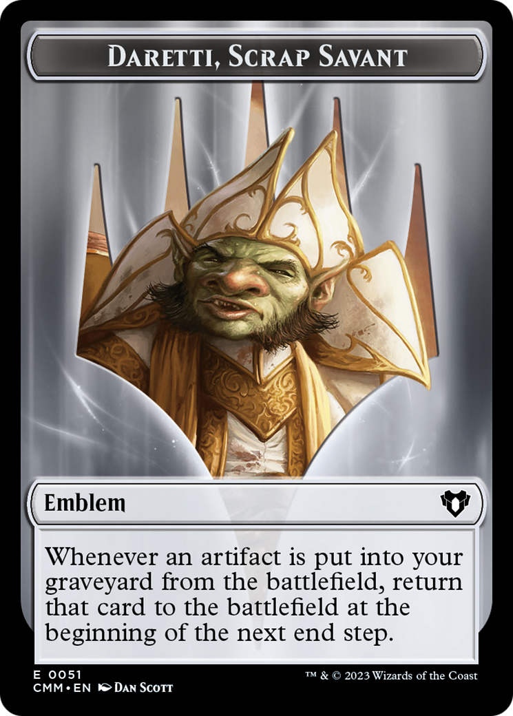 Daretti, Scrap Savant Emblem [Commander Masters Tokens] | L.A. Mood Comics and Games