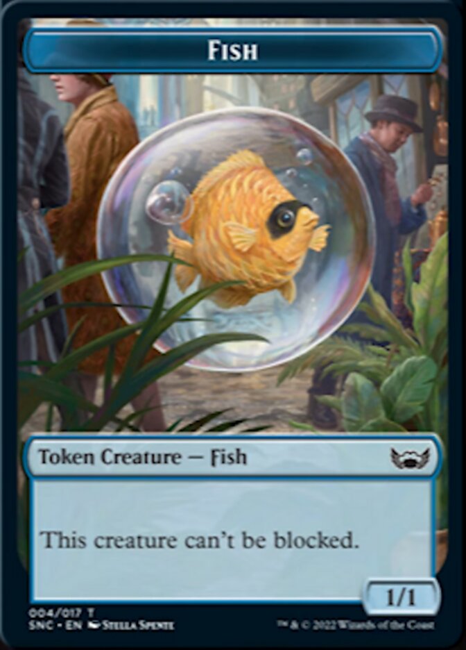 Fish // Rhino Warrior Double-Sided Token [Streets of New Capenna Tokens] | L.A. Mood Comics and Games