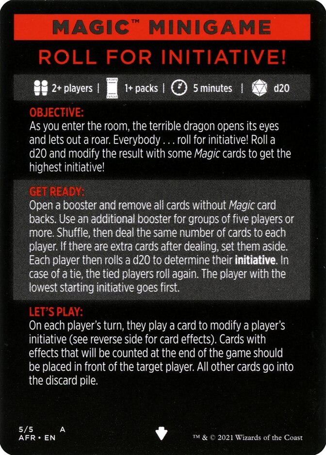 Roll for Initiative (Magic Minigame) [Dungeons & Dragons: Adventures in the Forgotten Realms Minigame] | L.A. Mood Comics and Games