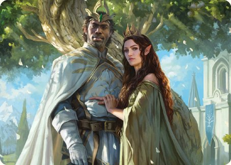 Aragorn and Arwen, Wed Art Card [The Lord of the Rings: Tales of Middle-earth Art Series] | L.A. Mood Comics and Games