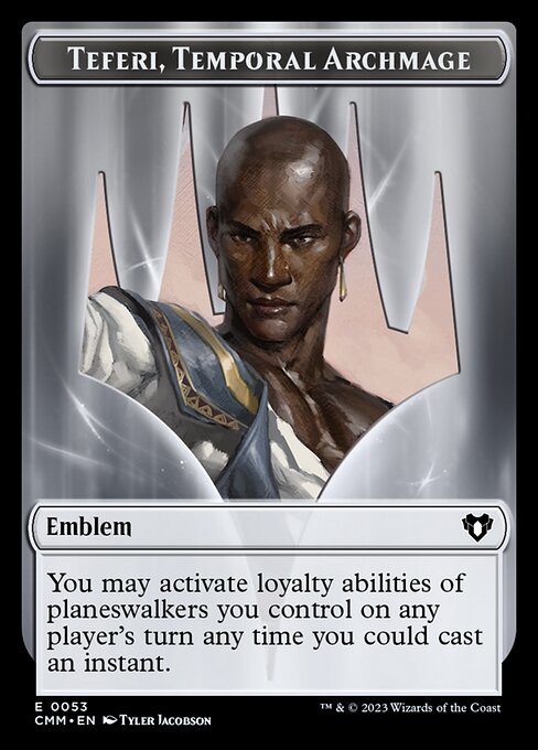 Elemental (0024) // Emblem - Teferi, Temporal Archmage Double-Sided Token [Commander Masters Tokens] | L.A. Mood Comics and Games