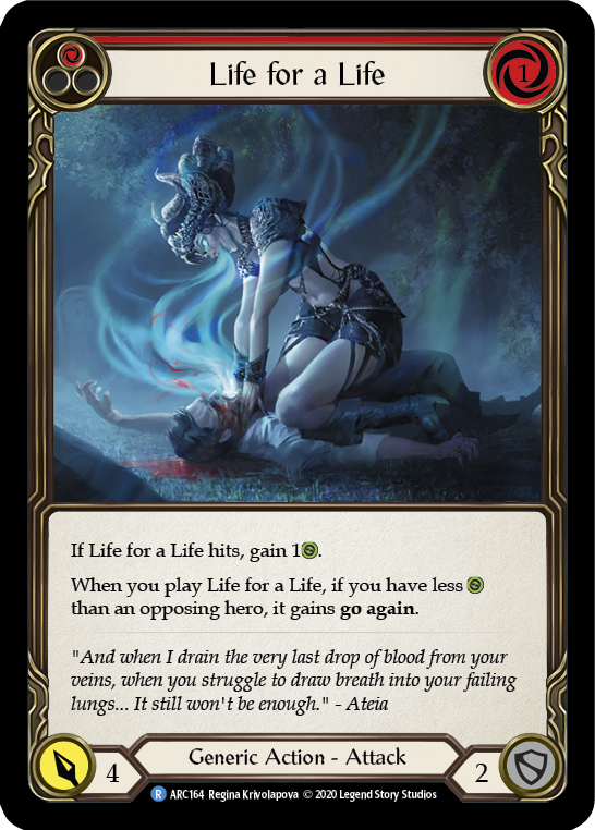 Life for a Life (Red) [U-ARC164] (Arcane Rising Unlimited)  Unlimited Rainbow Foil | L.A. Mood Comics and Games