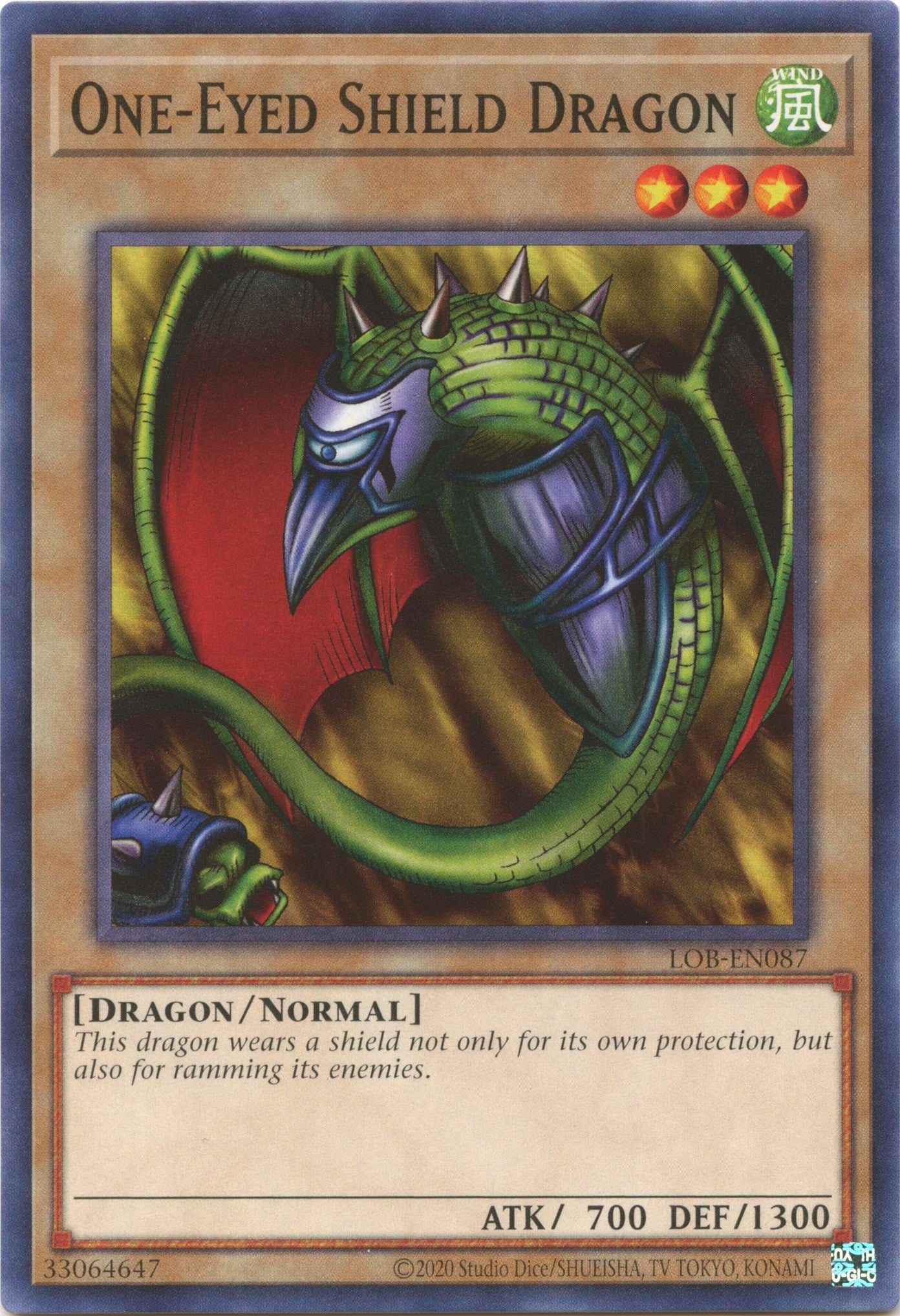 One-Eyed Shield Dragon (25th Anniversary) [LOB-EN087] Common | L.A. Mood Comics and Games