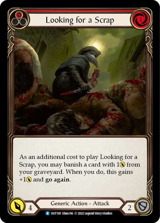 Looking for a Scrap (Red) [OUT195] (Outsiders)  Rainbow Foil | L.A. Mood Comics and Games