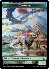 Warrior // Dinosaur Double-Sided Token [March of the Machine Tokens] | L.A. Mood Comics and Games