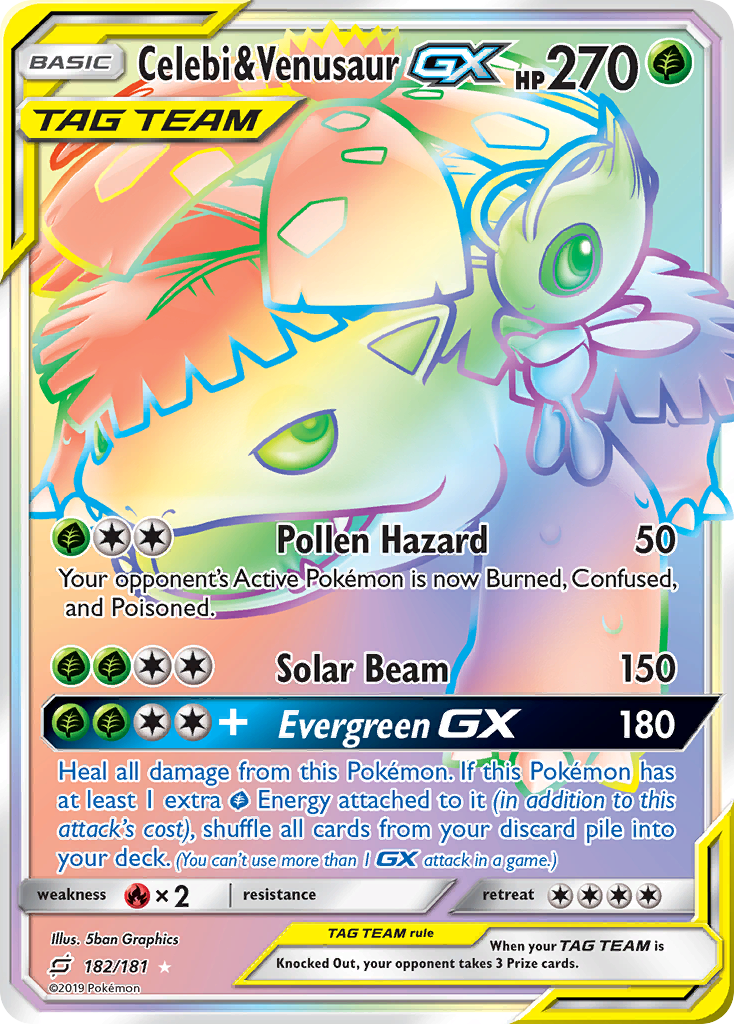 Celebi & Venusaur GX (182/181) [Sun & Moon: Team Up] | L.A. Mood Comics and Games