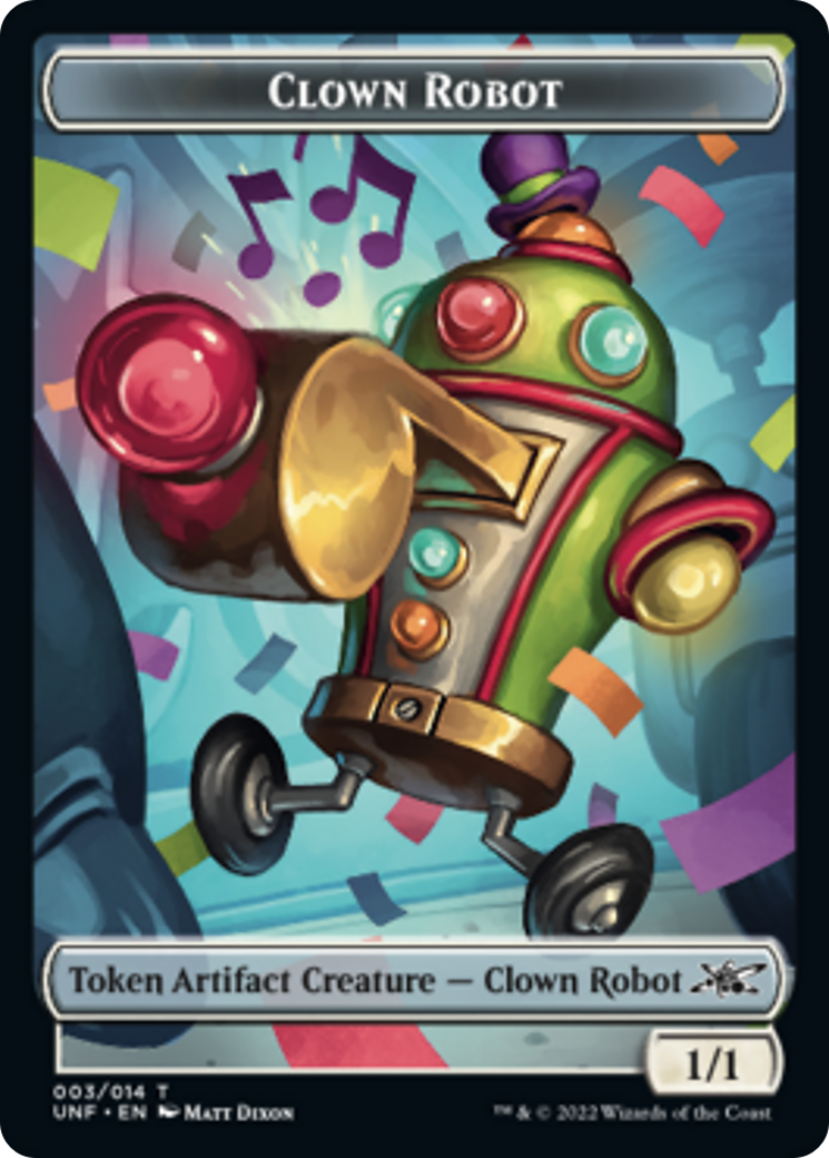 Clown Robot (003) // Food (011) Double-Sided Token [Unfinity Tokens] | L.A. Mood Comics and Games