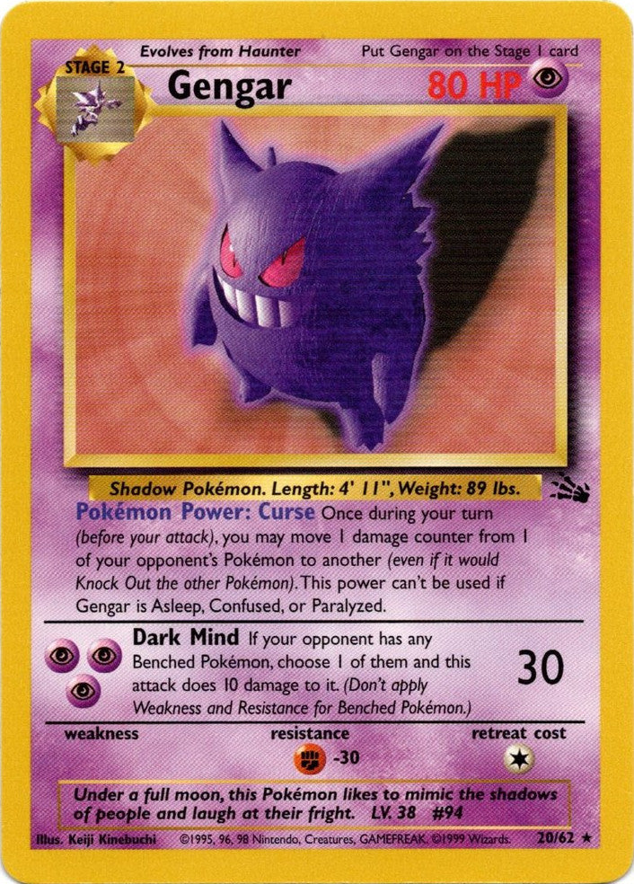 Gengar (20/62) [Fossil Unlimited] | L.A. Mood Comics and Games