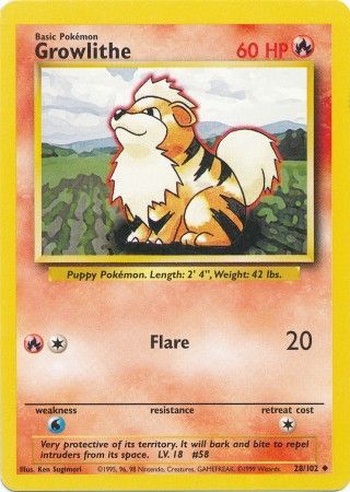 Growlithe (28/102) [Base Set Unlimited] | L.A. Mood Comics and Games