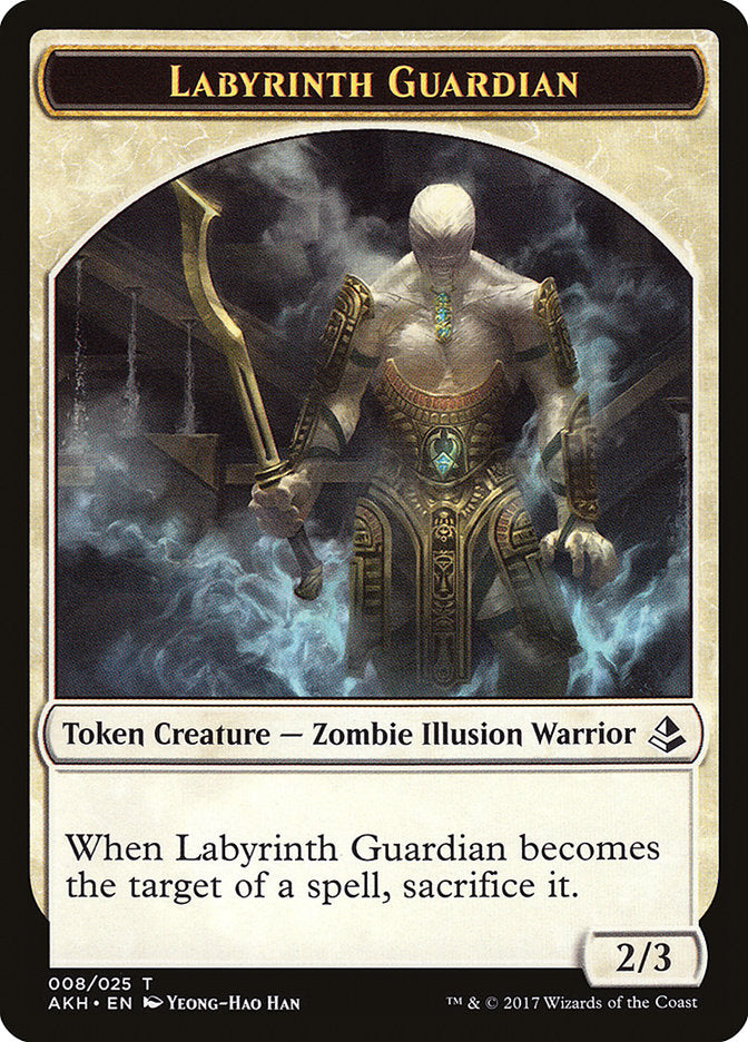 Warrior // Labyrinth Guardian Double-Sided Token [Amonkhet Tokens] | L.A. Mood Comics and Games