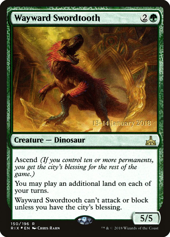 Wayward Swordtooth [Rivals of Ixalan Prerelease Promos] | L.A. Mood Comics and Games