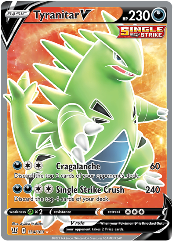 Tyranitar V (154/163) [Sword & Shield: Battle Styles] | L.A. Mood Comics and Games