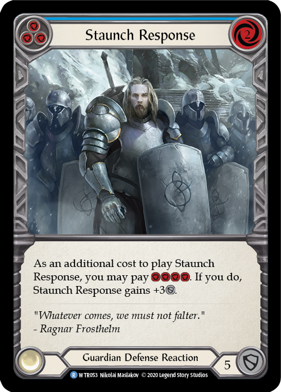 Staunch Response (Blue) [U-WTR053] (Welcome to Rathe Unlimited)  Unlimited Rainbow Foil | L.A. Mood Comics and Games