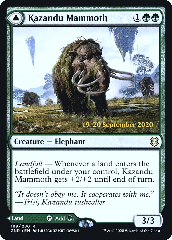 Kazandu Mammoth // Kazandu Valley [Zendikar Rising Prerelease Promos] | L.A. Mood Comics and Games