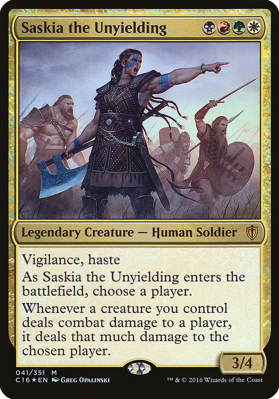 Saskia the Unyielding (Oversized) [Commander 2016 Oversized] | L.A. Mood Comics and Games