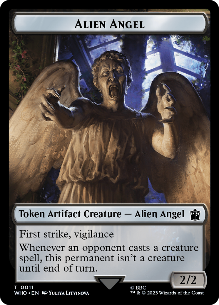 Alien Angel // Dinosaur Double-Sided Token [Doctor Who Tokens] | L.A. Mood Comics and Games