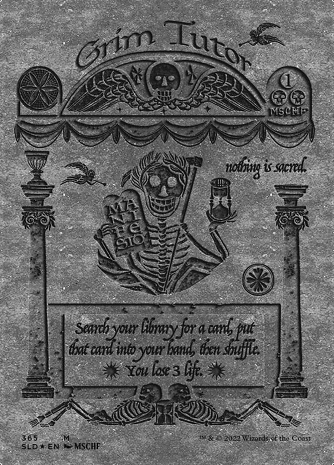 Grim Tutor (Borderless) (Foil Etched) [Secret Lair Drop Series] | L.A. Mood Comics and Games